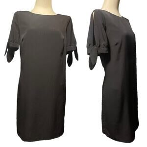 AB Studio Tie Split Sleeve Sheath Dress Black 12
